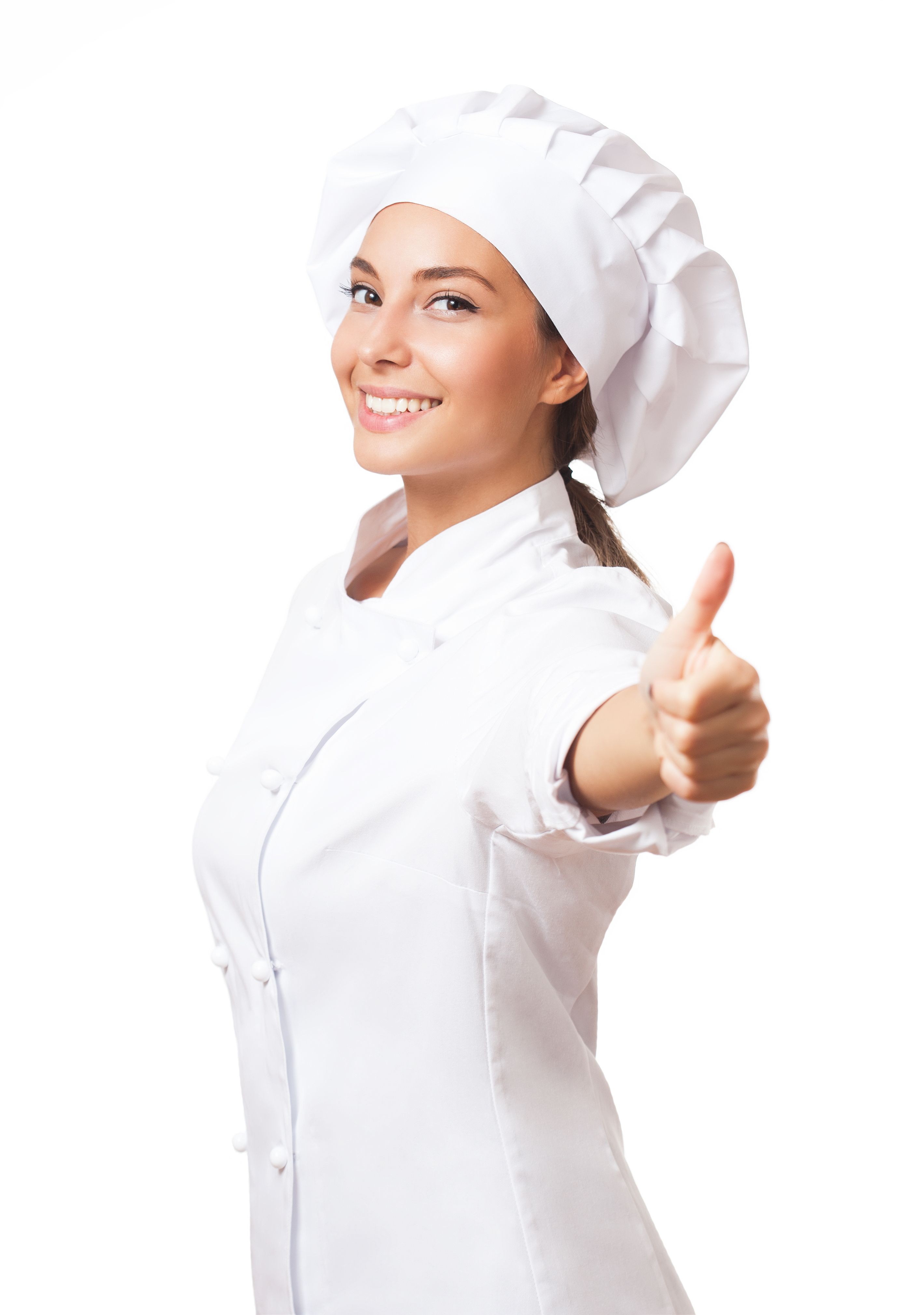 Young brunette chef woman.