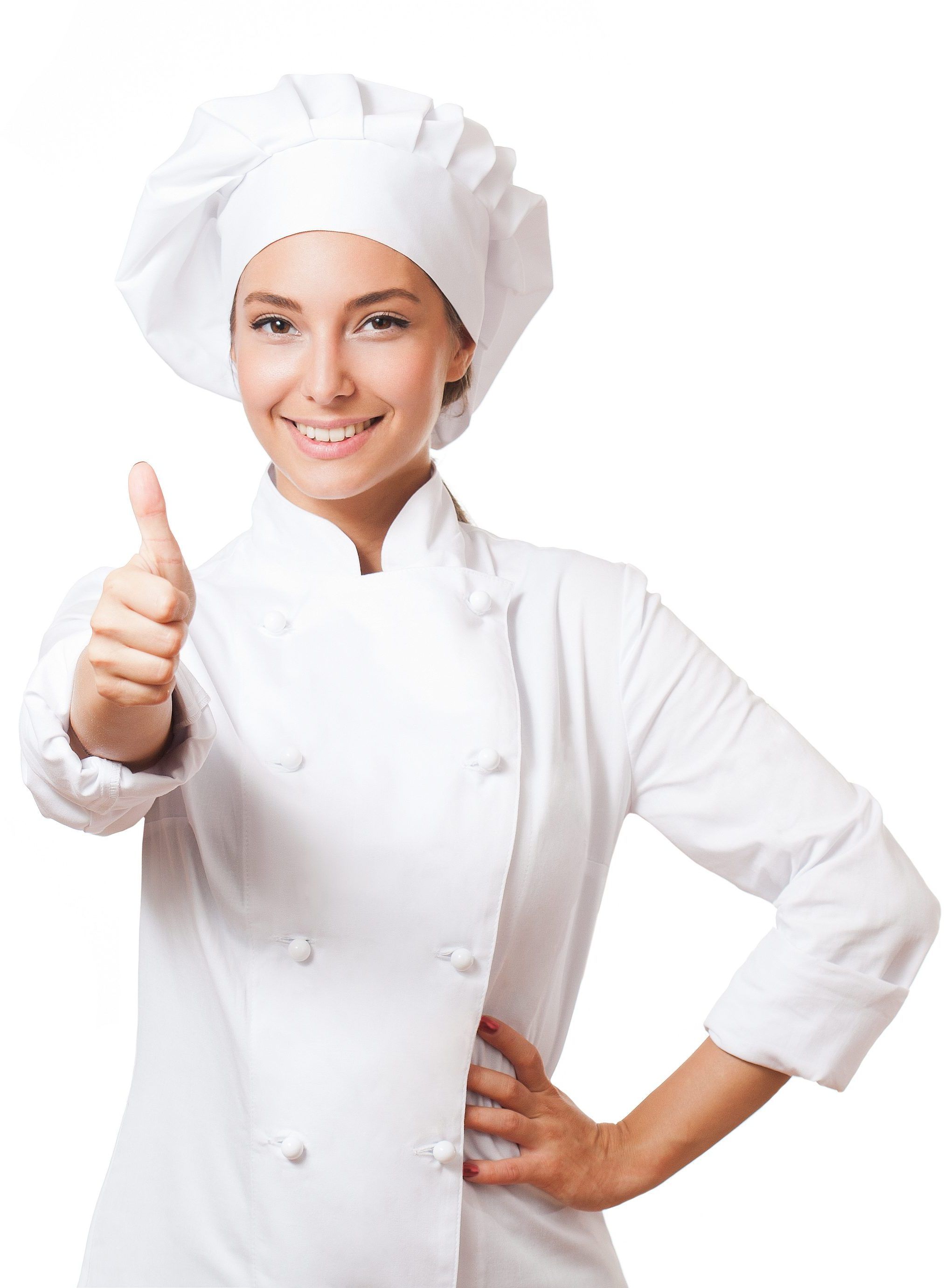 Young brunette chef woman.